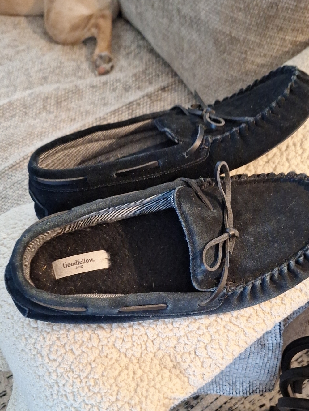 Goodfellow & Co Men’s Black Suede Slip-On Moccasins